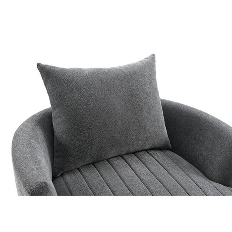  Furniture of America Hoople FM-AC6001DG-SW Channel Tufted Swivel Chair IMAGE 7