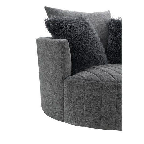  Furniture of America Hoople FM-AC6001DG-SW Channel Tufted Swivel Chair IMAGE 8