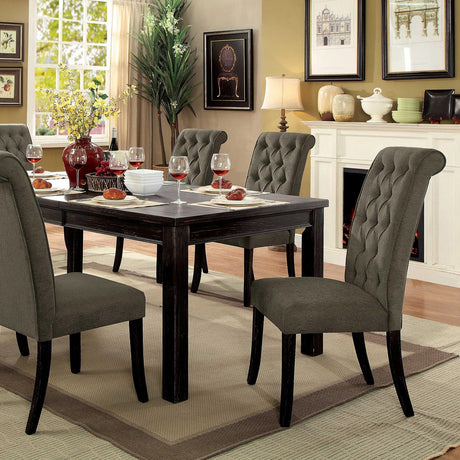  Furniture of America Sania CM3324BK-T-3564GY-7P 7 Pc Dining Table Set IMAGE 1