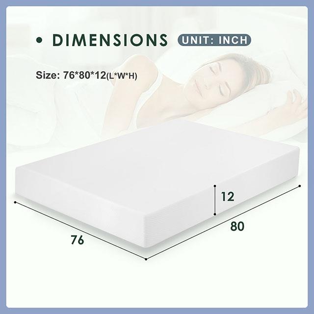  Furniture of America Artemisia DM540-CK 12" Memory Foam Mattress IMAGE 6