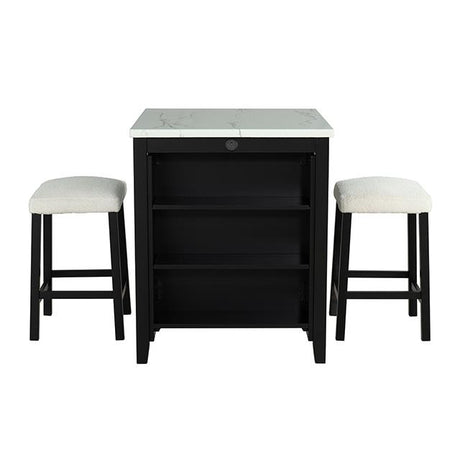  Furniture of America Chalcedony SL3401BK-PT-3PK 3 Pc Dining Table Set IMAGE 2