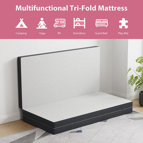  Furniture of America Hollyhock DM1004-F 4" Full Tri-Fold Memory Foam Topper IMAGE 6