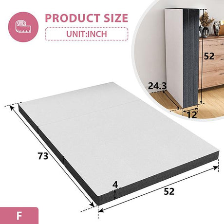  Furniture of America Hollyhock DM1004-F 4" Full Tri-Fold Memory Foam Topper IMAGE 8