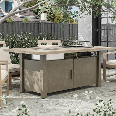  Furniture of America Bordeaux GM-2017-PK Dining Table with Fire Pit & Cooler IMAGE 1