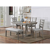  Furniture of America Laquila CM3542GY-T-6PC-BN 6 Pc Dining Table Set with Bench IMAGE 1