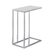 Stella Glass Top Accent Table Chrome and White image