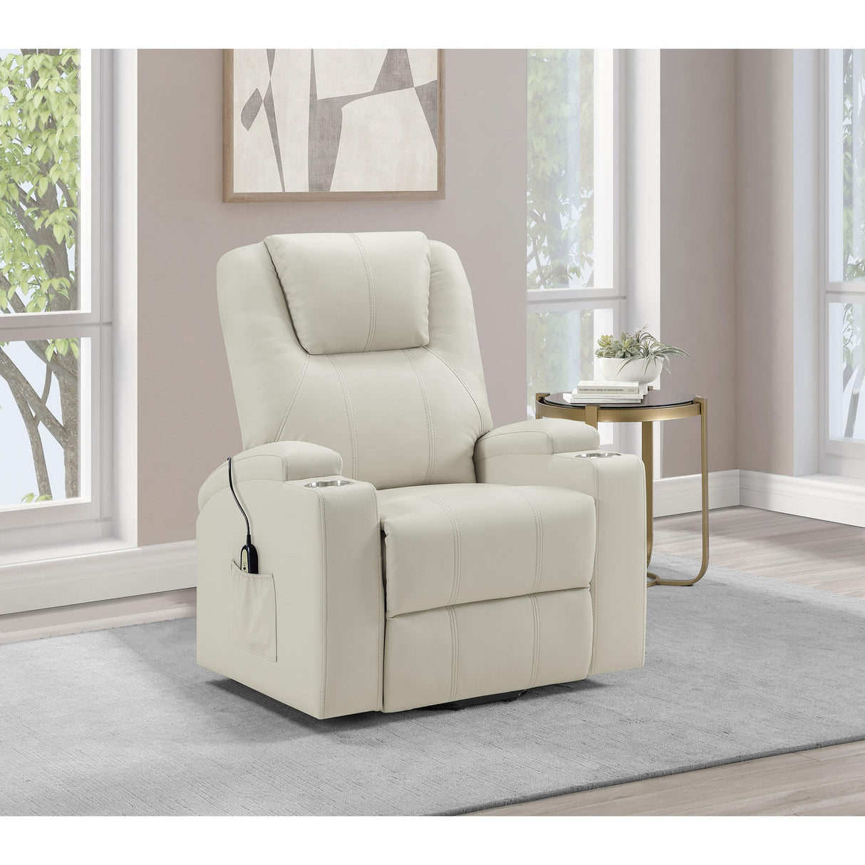  Coaster Furniture Armstrong Leather Look Lift Chair 609477P IMAGE 8