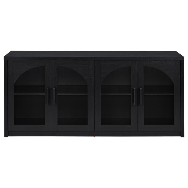  Coaster Furniture Riva 103895 4-door Dining Sideboard Buffet Storage Credenza - Black IMAGE 1