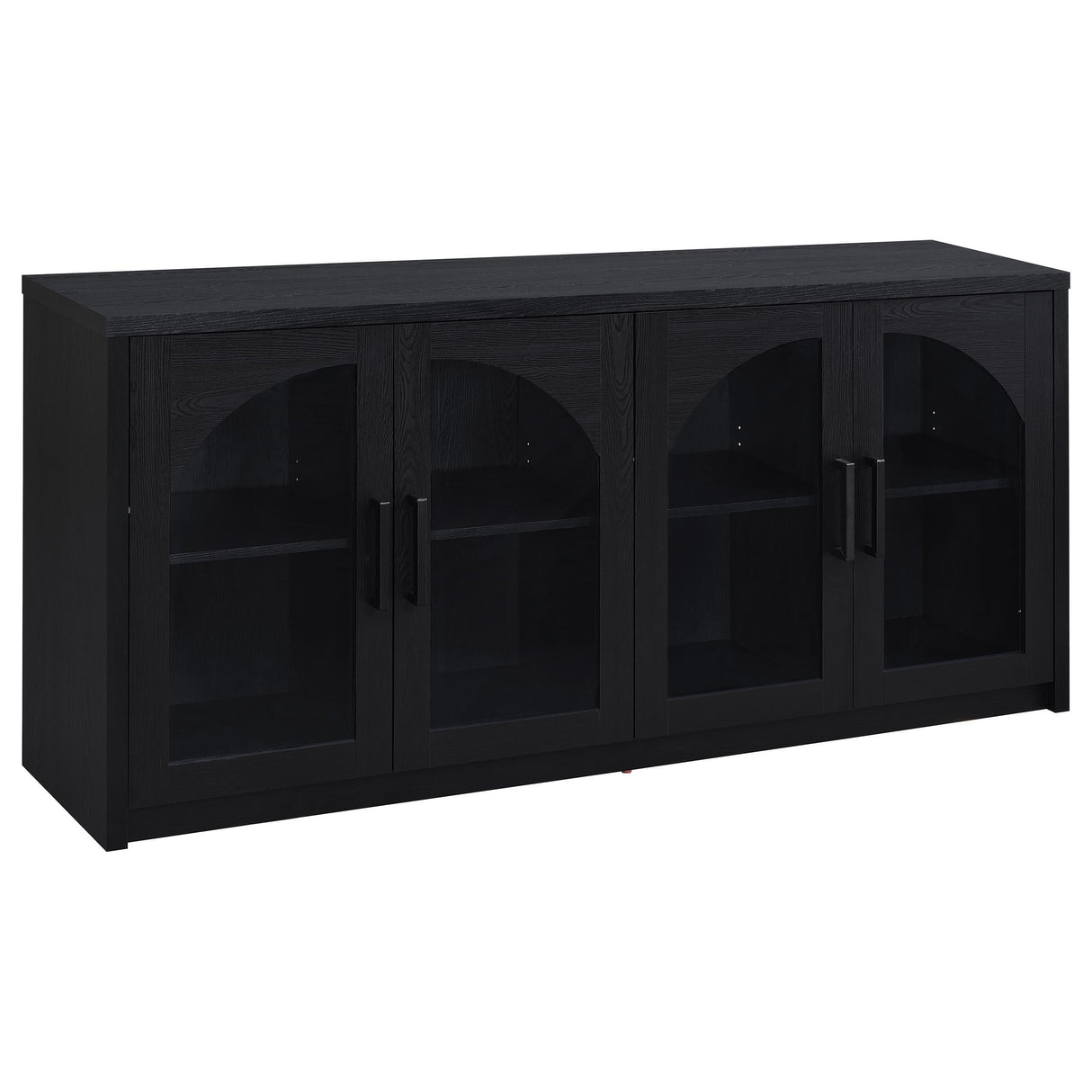  Coaster Furniture Riva 103895 4-door Dining Sideboard Buffet Storage Credenza - Black IMAGE 2