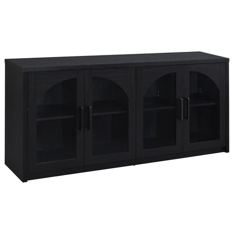  Coaster Furniture Riva 103895 4-door Dining Sideboard Buffet Storage Credenza - Black IMAGE 2