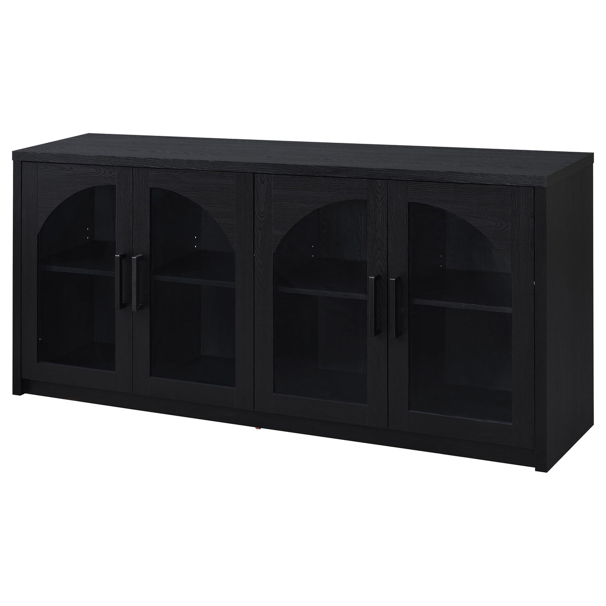  Coaster Furniture Riva 103895 4-door Dining Sideboard Buffet Storage Credenza - Black IMAGE 4