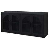  Coaster Furniture Riva 103895 4-door Dining Sideboard Buffet Storage Credenza - Black IMAGE 4