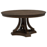 Coaster Furniture Ridgewell 104600 Round Pedestal Dining Table - Dark Oak IMAGE 1