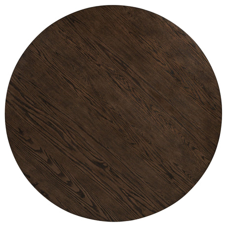  Coaster Furniture Ridgewell 104600 Round Pedestal Dining Table - Dark Oak IMAGE 4