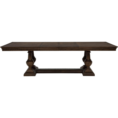  Coaster Furniture Ridgewell 104601 Rectangular Trestle Dining Table - Dark Oak IMAGE 4