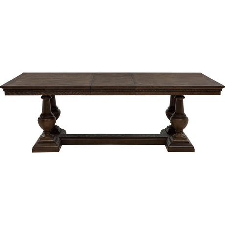  Coaster Furniture Ridgewell 104601 Rectangular Trestle Dining Table - Dark Oak IMAGE 5