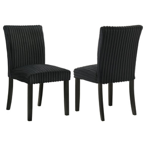  Coaster Furniture Dermott 106512BLK Set of 2 Upholstered Parson Dining Side Chair - Black IMAGE 1