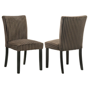  Coaster Furniture Dermott 106512CH Set of 2 Upholstered Parson Dining Side Chair - Chocolate IMAGE 1