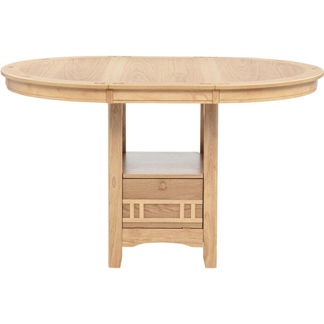  Coaster Furniture Lavon 106628 Oval 60-inch Counter Height Extension Dining Table - Light Oak IMAGE 5