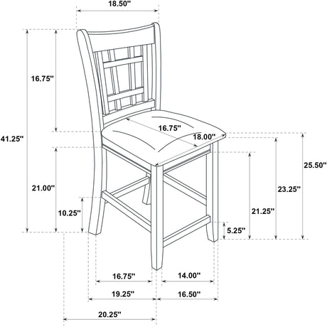  Coaster Furniture Lavon 106629 Set of 2 Wood Counter Height Dining Chair - Linen/Light Oak IMAGE 14
