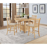  Coaster Furniture Lavon 106629 Set of 2 Wood Counter Height Dining Chair - Linen/Light Oak IMAGE 15