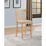  Coaster Furniture Lavon 106629 Set of 2 Wood Counter Height Dining Chair - Linen/Light Oak IMAGE 2