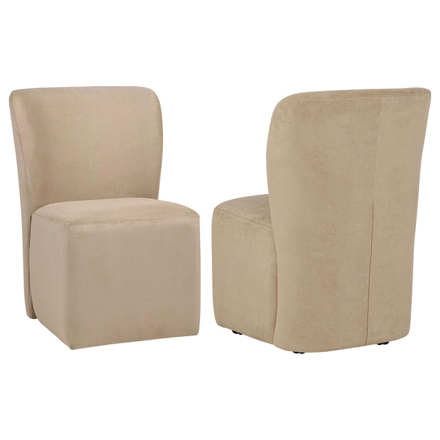  Coaster Furniture Jaelynn 107052TAN Set of 2 Upholstered Parsons Dining Side Chair - Tan IMAGE 1