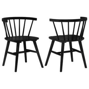  Coaster Furniture Jeffries 107202BLK Set of 2 Windsor Wood Dining Side Chair - Black IMAGE 1