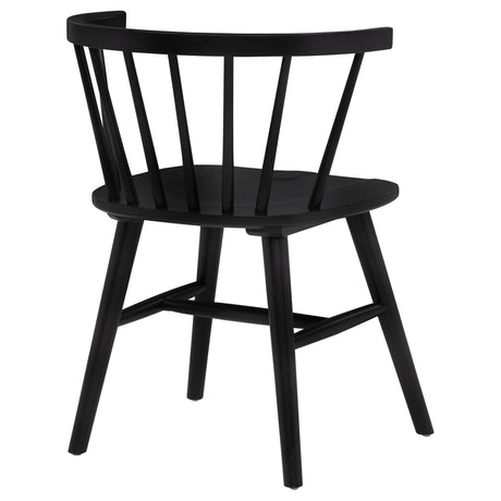  Coaster Furniture Jeffries 107202BLK Set of 2 Windsor Wood Dining Side Chair - Black IMAGE 2