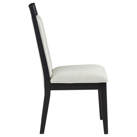  Coaster Furniture Brookmead 108233 Set of 2 Dining Side Chair - Ivory/Black IMAGE 2