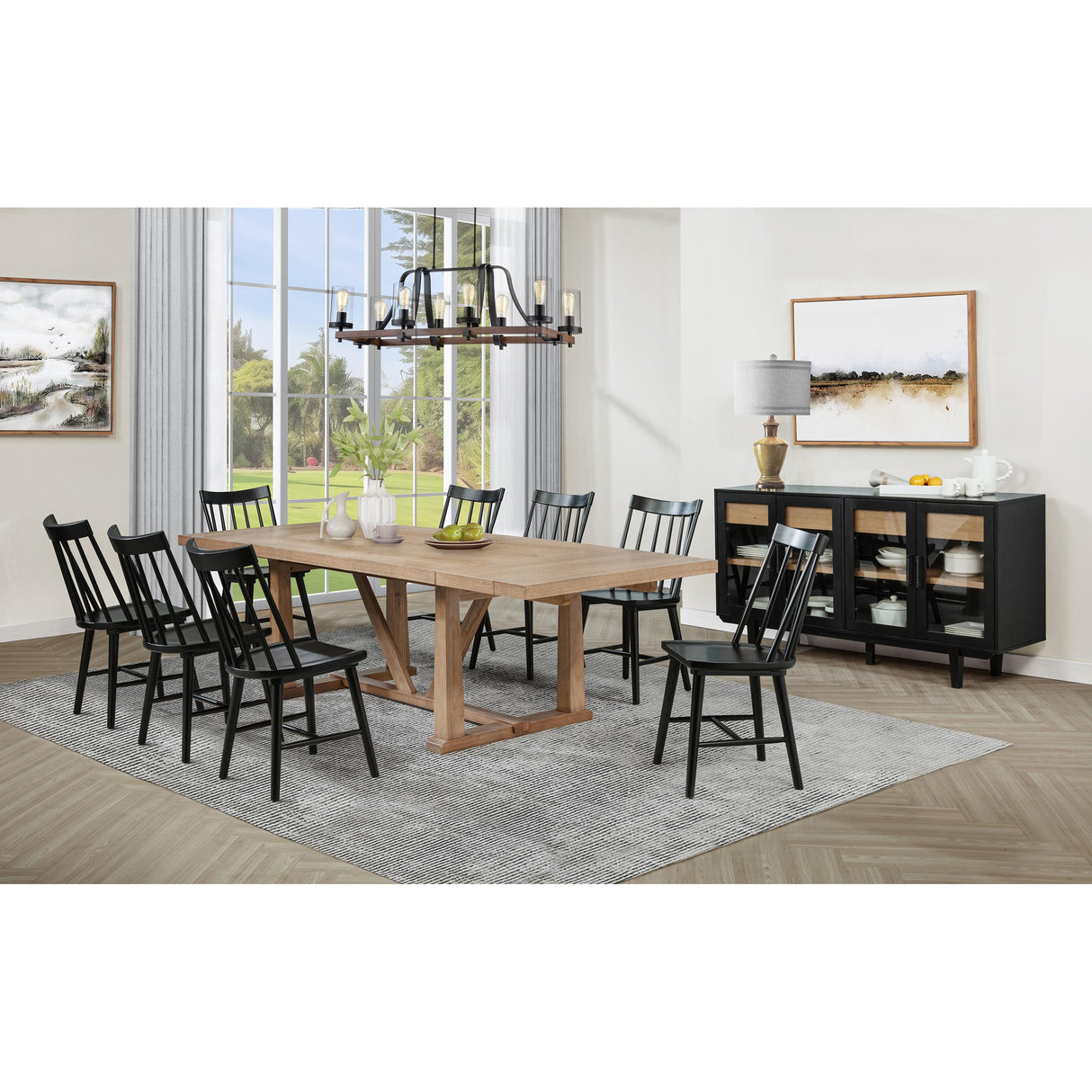  Coaster Furniture Middleton 108541 106-inch Extension Leaf Dining Table - Natural Brown IMAGE 3