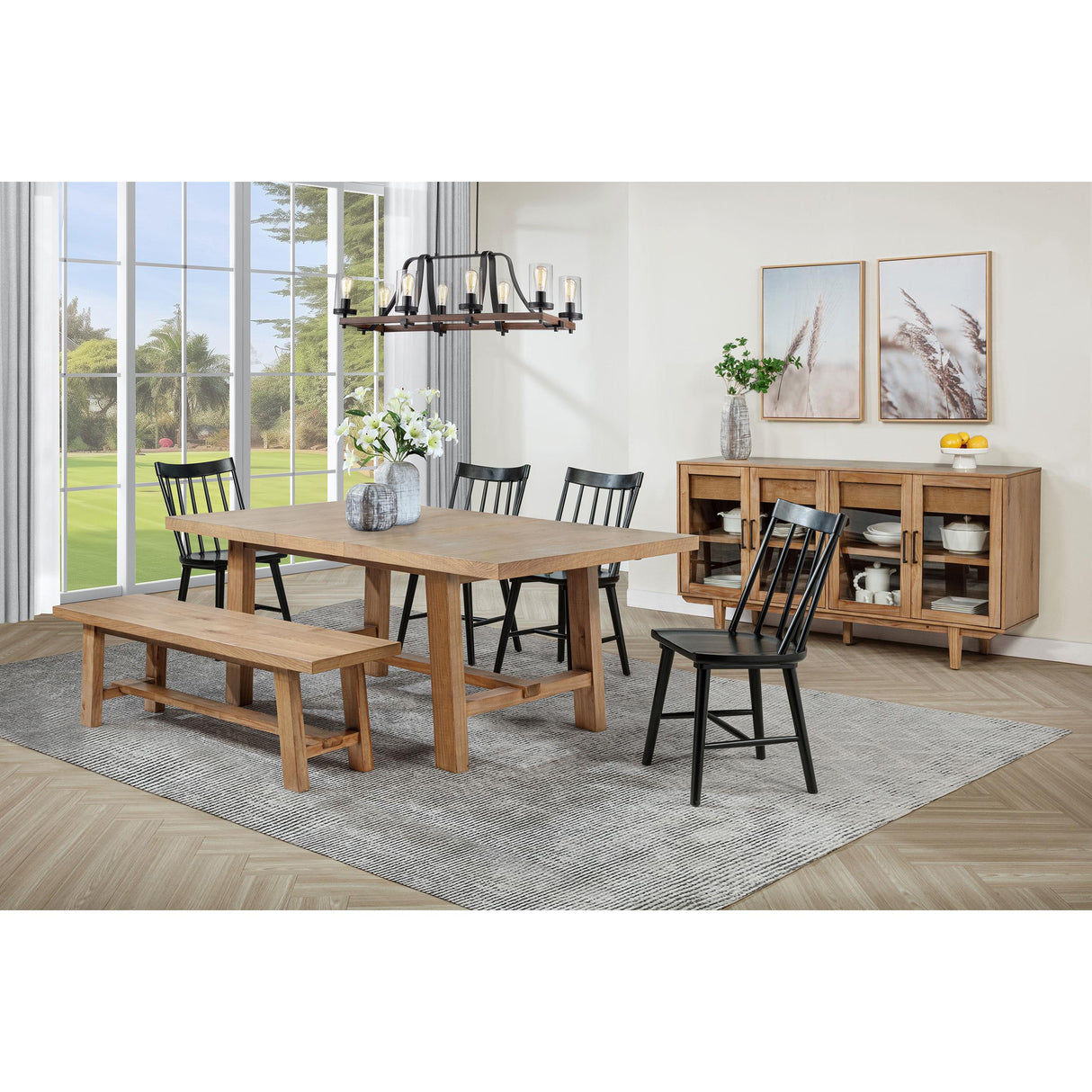  Coaster Furniture Middleton 108545NAT 4-door Sideboard Server with Dual Drawers - Natural IMAGE 15