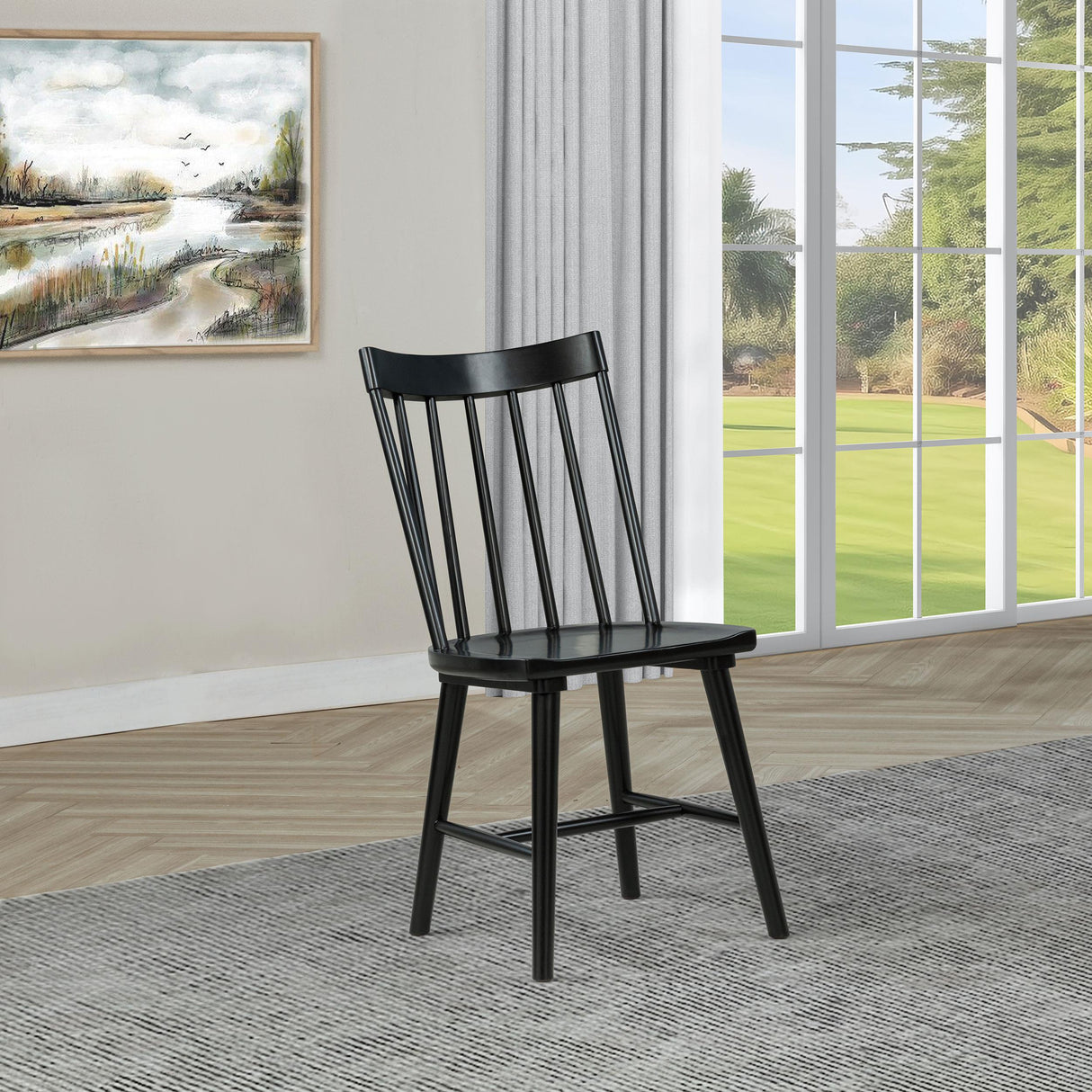  Coaster Furniture Middleton 108546BLK Set of 2 Solid Wood Dining Side Chair - Black IMAGE 4