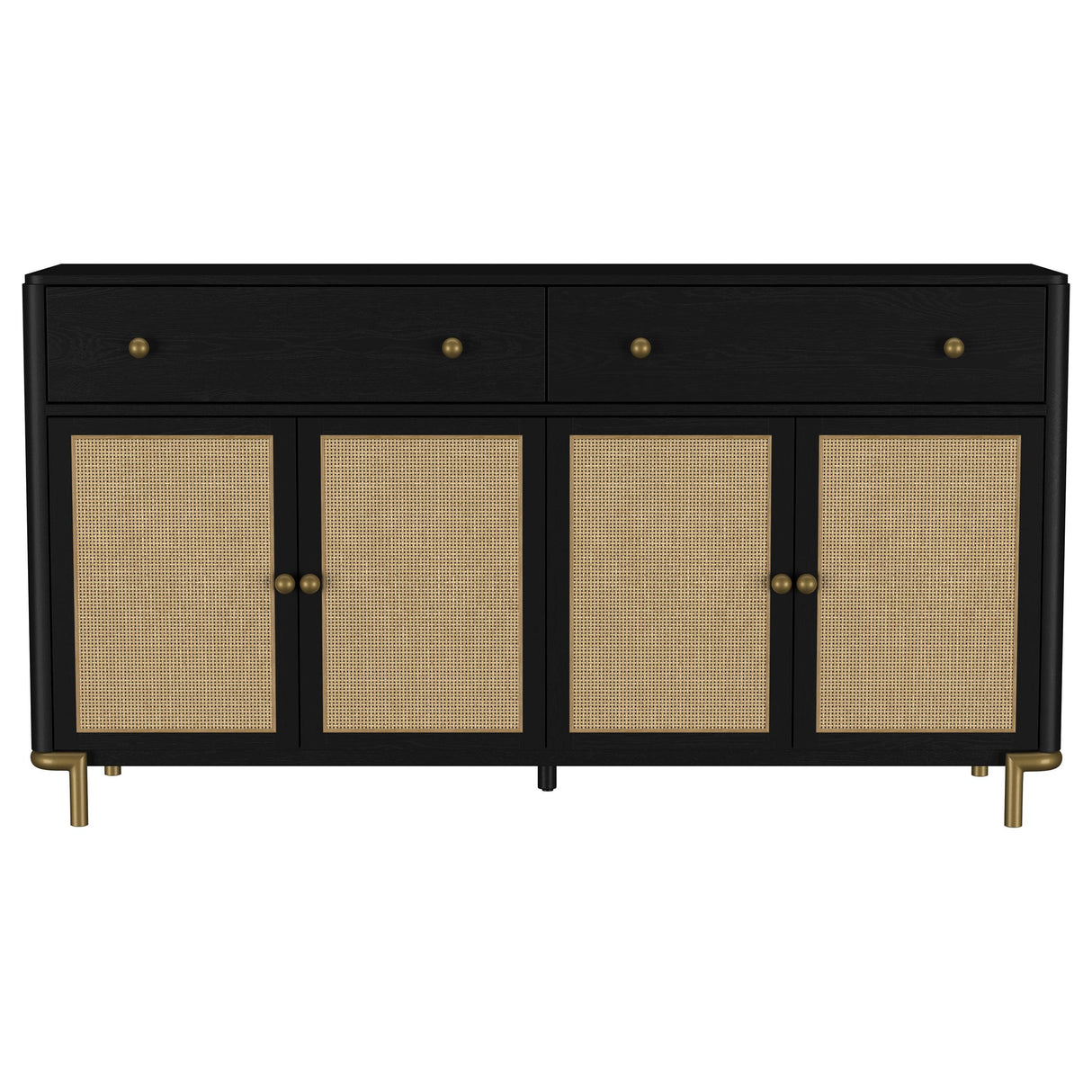  Coaster Furniture Arini 108935BLK 2-drawer Cane Door Dining Sideboard Server - Black IMAGE 11