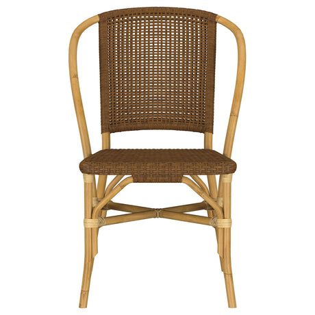  Coaster Furniture Lexley 109122 Set of 2 Woven Rattan Dining Side Chair - Brown IMAGE 2