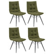  Coaster Furniture Aiken 110332FRT Set of 4 Fabric Upholstered Dining Side Chair - Saddle Forest Green IMAGE 1