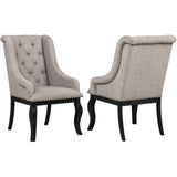  Coaster Furniture Phelps 121233 Set of 2 Upholstered Dining Arm Chair - Tan Distressed Noir IMAGE 1