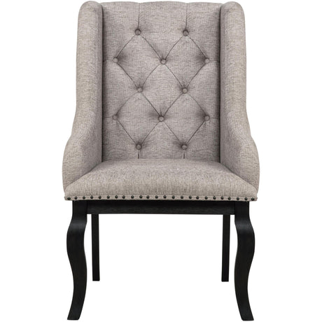  Coaster Furniture Phelps 121233 Set of 2 Upholstered Dining Arm Chair - Tan Distressed Noir IMAGE 4