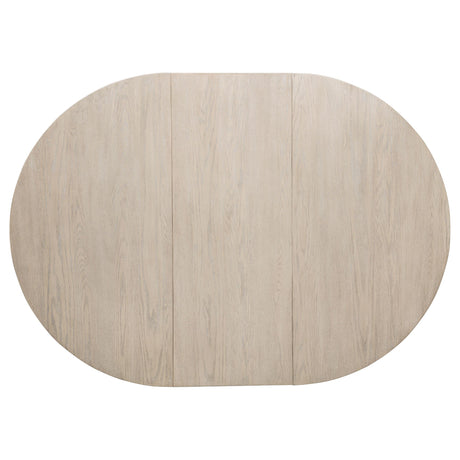  Coaster Furniture Orrison 121261 Oval 62-inch Wood Extension Leaf Dining Table - Linen IMAGE 3