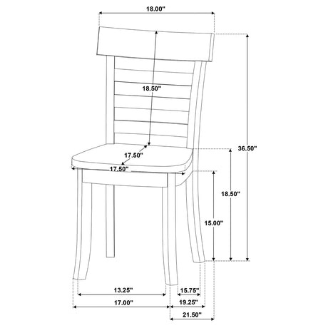  Coaster Furniture Orrison 121262 Set of 2 Ladder Back Dining Side Chair - Linen IMAGE 10