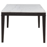  Coaster Furniture Averill 121291 72-inch Rectangular White Marble Top Dining Table - Coffee Bean IMAGE 11