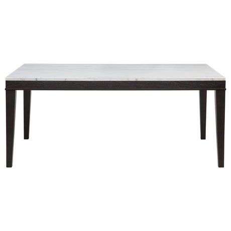  Coaster Furniture Averill 121291 72-inch Rectangular White Marble Top Dining Table - Coffee Bean IMAGE 6