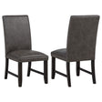  Coaster Furniture Averill 121292GRY Set of 2 Faux Leather Upholstered Dining Side Chair - Dark Grey IMAGE 1