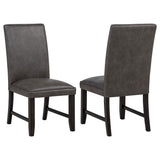  Coaster Furniture Averill 121292GRY Set of 2 Faux Leather Upholstered Dining Side Chair - Dark Grey IMAGE 1