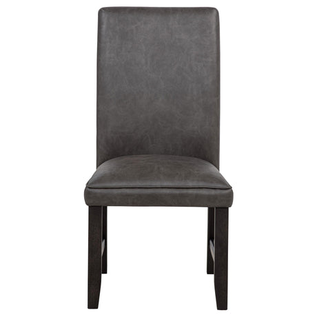  Coaster Furniture Averill 121292GRY Set of 2 Faux Leather Upholstered Dining Side Chair - Dark Grey IMAGE 10