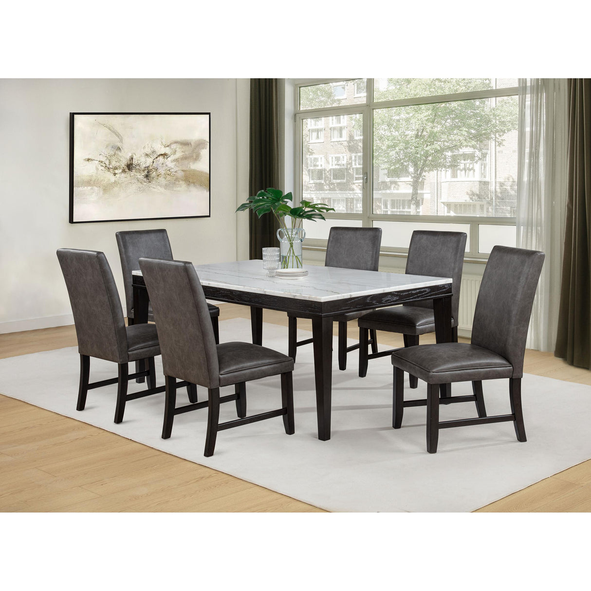  Coaster Furniture Averill 121292GRY Set of 2 Faux Leather Upholstered Dining Side Chair - Dark Grey IMAGE 15