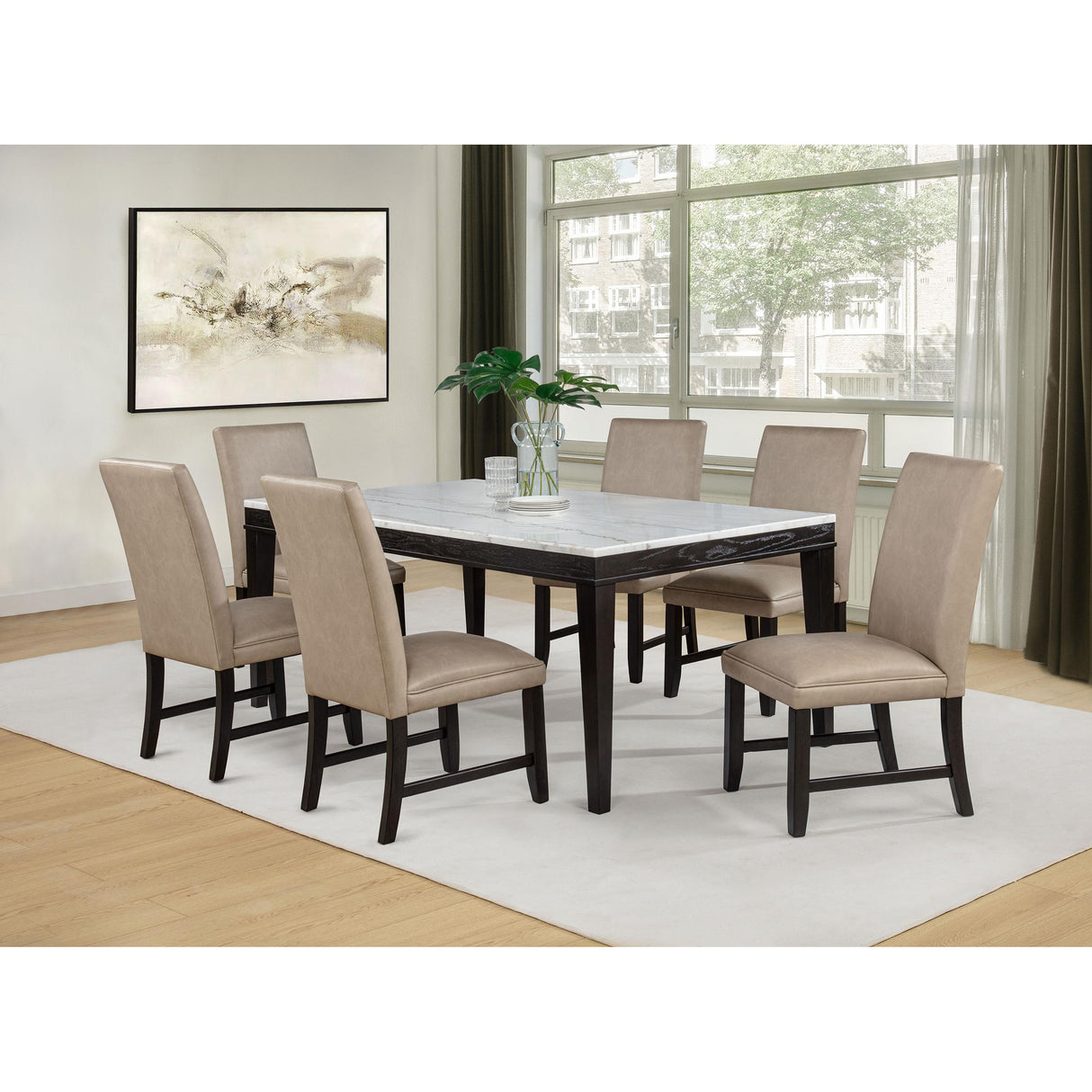  Coaster Furniture Averill 121292TAN Set of 2 Faux Leather Upholstered Dining Side Chair - Tan IMAGE 12