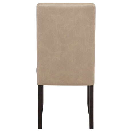  Coaster Furniture Averill 121292TAN Set of 2 Faux Leather Upholstered Dining Side Chair - Tan IMAGE 6