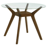  Coaster Furniture Paxton 122178BG Round 48-inch Glass Top Counter Height Dining Table - Brown IMAGE 2