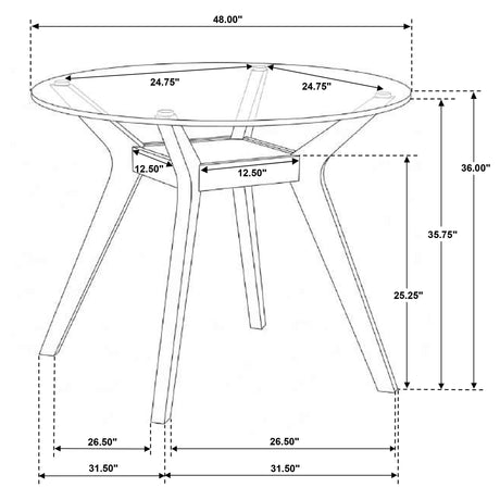 Coaster Furniture Paxton 122178BG Round 48-inch Glass Top Counter Height Dining Table - Brown IMAGE 5